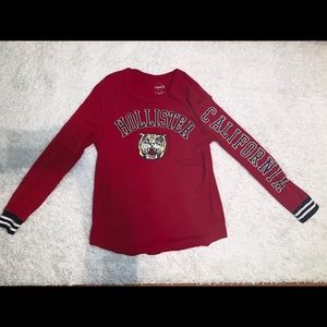 Hollister red long sleeve shirt with tiger!